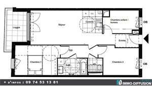 t3 à la vente -   93100  MONTREUIL, surface 65 m2 vente t3 - UBI448904021